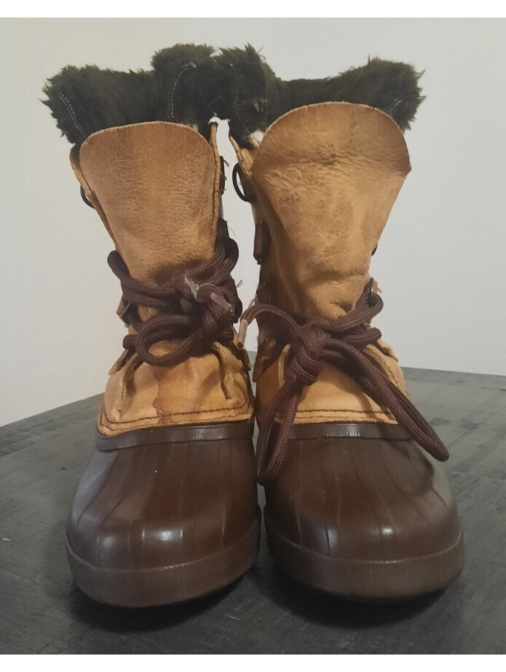 Sorel Caribou Waterproof Boots Tan NL1005-280 Fleece Trim Women Size 7